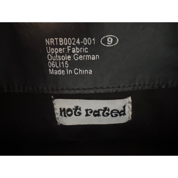 Not Rated Black Perforated Knee-High Faux Leather Boots Buttons Low Heels Size 9 - Picture 8 of 8